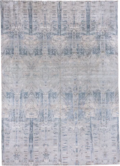 No. 78544 grey-blue mirrored vertical abstract rug